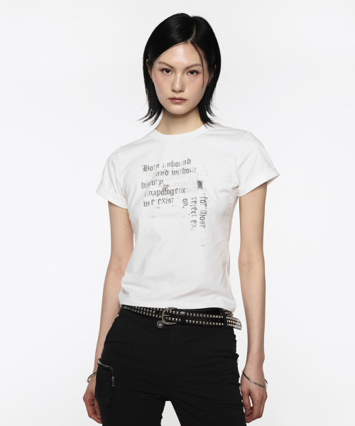 ROCKCAKE(ロックケーキ)の「Misprint Fitted Top - White(Tシャツ/カットソー・レディース・その他・SMALL)」の1枚目の写真