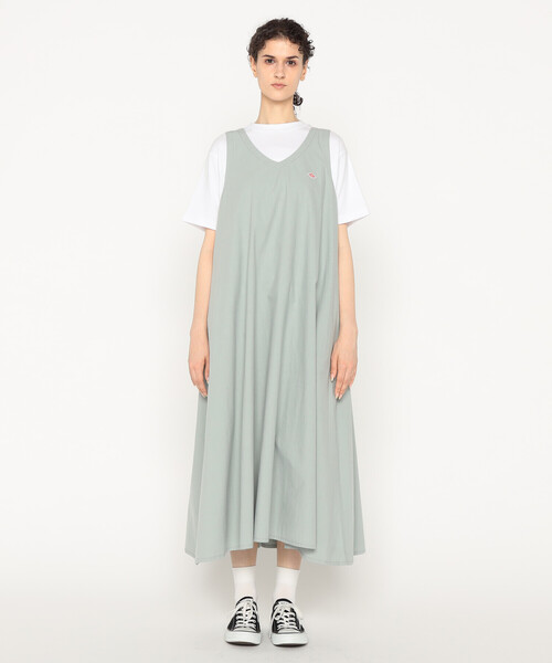 DANTON(ダントン)の「Women's High Count Cotton V Neck Dress(ワンピース・レディース・ブルー系その他/チャコール/ベージュ・36)」の5枚目の写真