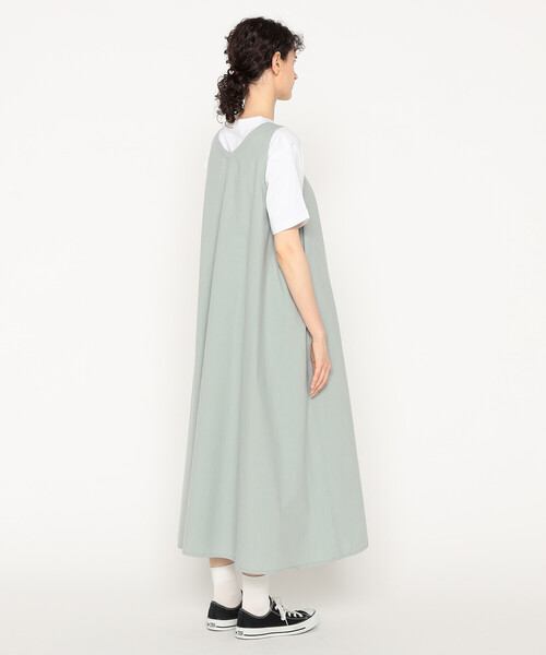 DANTON(ダントン)の「Women's High Count Cotton V Neck Dress(ワンピース・レディース・ブルー系その他/チャコール/ベージュ・36)」の8枚目の写真