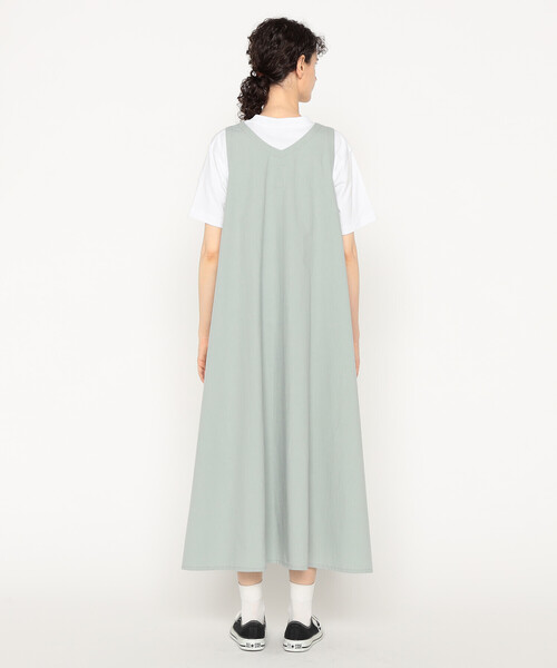 DANTON(ダントン)の「Women's High Count Cotton V Neck Dress(ワンピース・レディース・ブルー系その他/チャコール/ベージュ・36)」の9枚目の写真