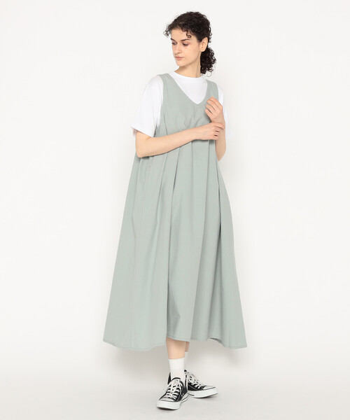 DANTON(ダントン)の「Women's High Count Cotton V Neck Dress(ワンピース・レディース・ブルー系その他/チャコール/ベージュ・36)」の10枚目の写真