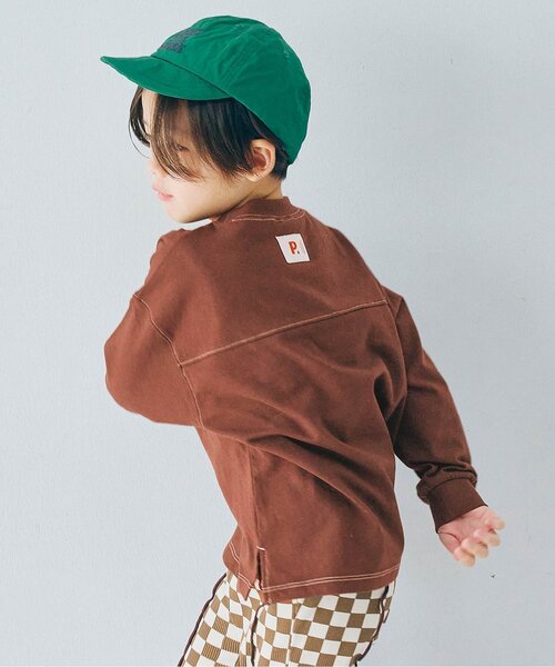 p.premier（ピードットプルミエ）の「バラエティ長袖Tシャツ（Tシャツ/カットソー・キッズ・ブラウン/レッド/チャコール/ターコイズブルー/ベビーピンク/エメラルド・80/90/100/110/120/130/140）」の3枚目の写真