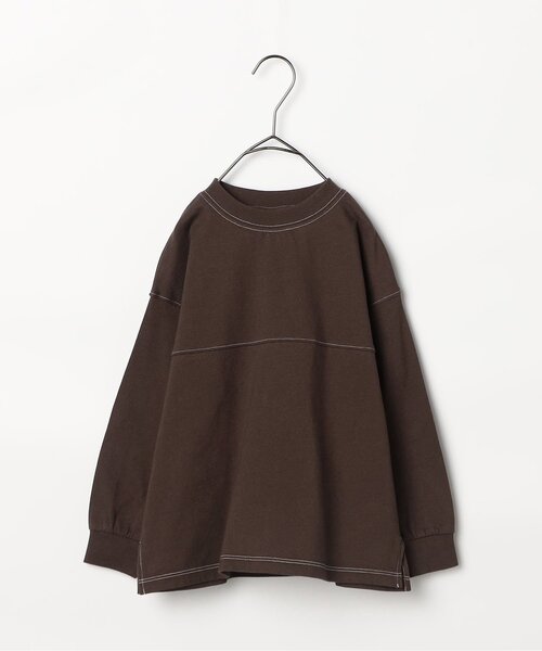 p.premier（ピードットプルミエ）の「バラエティ長袖Tシャツ（Tシャツ/カットソー・キッズ・ブラウン/レッド/チャコール/ターコイズブルー/ベビーピンク/エメラルド・80/90/100/110/120/130/140）」の2枚目の写真