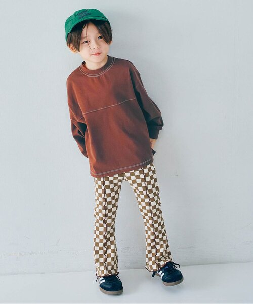 p.premier（ピードットプルミエ）の「バラエティ長袖Tシャツ（Tシャツ/カットソー・キッズ・ブラウン/レッド/チャコール/ターコイズブルー/ベビーピンク/エメラルド・80/90/100/110/120/130/140）」の9枚目の写真