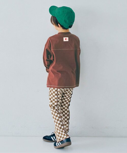 p.premier（ピードットプルミエ）の「バラエティ長袖Tシャツ（Tシャツ/カットソー・キッズ・ブラウン/レッド/チャコール/ターコイズブルー/ベビーピンク/エメラルド・80/90/100/110/120/130/140）」の10枚目の写真