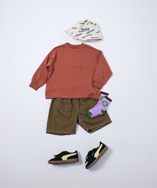 p.premier（ピードットプルミエ）の「バラエティ長袖Tシャツ（Tシャツ/カットソー・キッズ・ブラウン/レッド/チャコール/ターコイズブルー/ベビーピンク/エメラルド・80/90/100/110/120/130/140）」の20枚目の写真