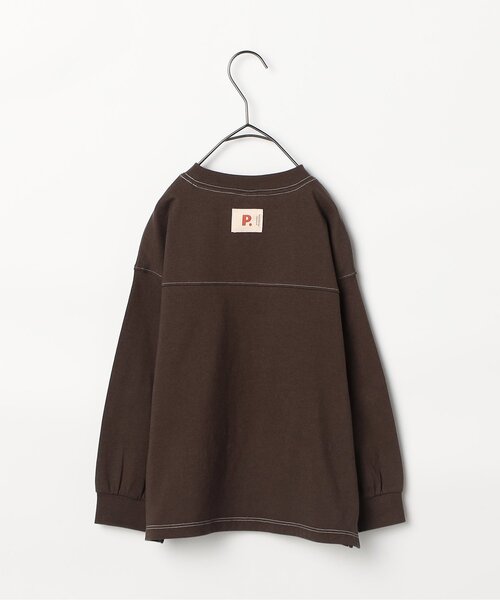 p.premier（ピードットプルミエ）の「バラエティ長袖Tシャツ（Tシャツ/カットソー・キッズ・ブラウン/レッド/チャコール/ターコイズブルー/ベビーピンク/エメラルド・80/90/100/110/120/130/140）」の19枚目の写真