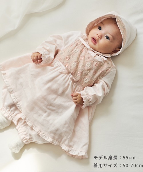 10mois(ディモワ)の「【10mois(ディモワ)】fleurエプロンセレモニードレスセット 50-70cm(その他ベビーウェア・キッズ・ホワイト/ピンク・50-70cm)」の13枚目の写真