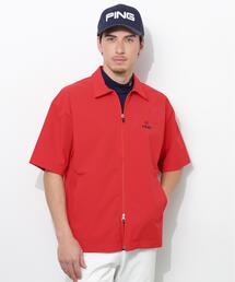 【PING APPAREL】リップストップ半袖フルジップシャツ