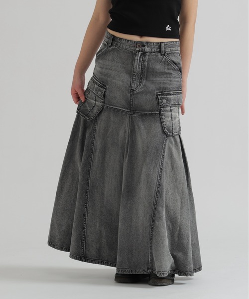 AVIREX（アヴィレックス）の「DENIM MERMAID CARGO SKIRT（デニムスカート・レディース・ブラック/ブラウン/ブルー系・S/M）」の20枚目の写真