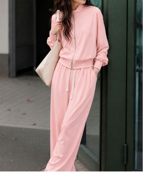 SallyLunn(サリーラン)の「ジップアップメッシュジャージセットアップ(セットアップ・レディース・ブラック/ピンク・LARGE/MEDIUM)」の1枚目の写真