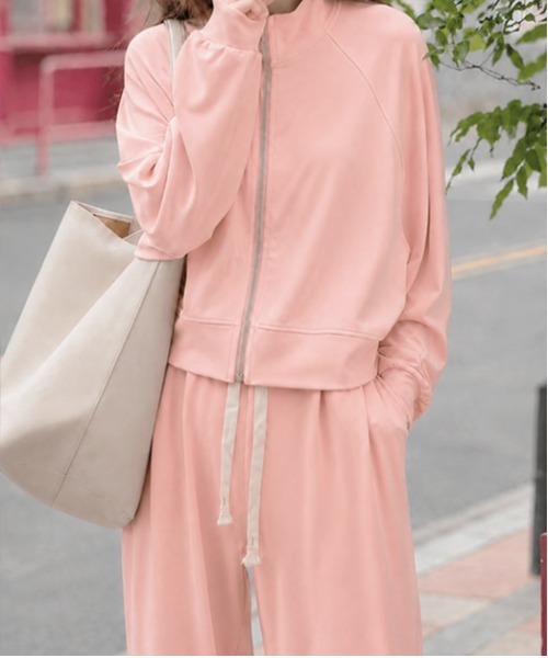 SallyLunn(サリーラン)の「ジップアップメッシュジャージセットアップ(セットアップ・レディース・ブラック/ピンク・LARGE/MEDIUM)」の9枚目の写真