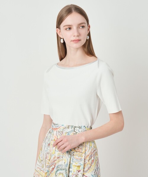 ANAYI(アナイ)の「ステップビジュープルオーバー(ニット/セーター・レディース・ピンク/オフホワイト・38)」の11枚目の写真