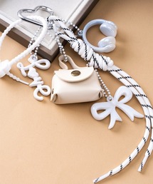 almo（アルモ）の「【Bls】【ZA】【Bling Leads】ミニバッグリボンチャーム キーホルダー(BL)（キーホルダー）」