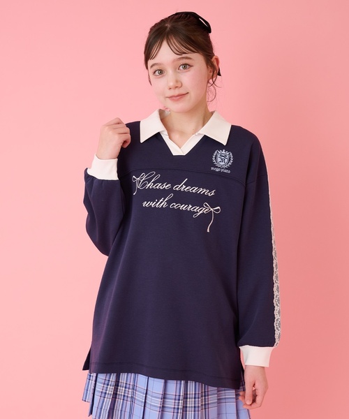 セール】袖レースユニホーム長袖Tシャツ（Tシャツ/カットソー）｜mezzo