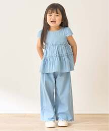 Lycee mine（リセマイン）の「【セットアップ】アソート総柄ティアードブラウス・スカラップパンツセット（セットアップ）」