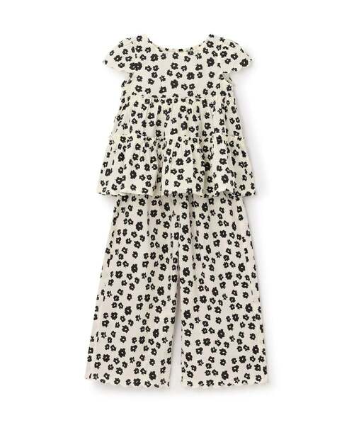 Lycee mine(リセマイン)の「【セットアップ】アソート総柄ティアードブラウス・スカラップパンツセット(セットアップ・キッズ・ブラック/ダークブラウン/サックスブルー/ピンク/ブルー/アイボリー/エメラルド/ブルーグレー・110cm/100cm/120cm/130cm/140cm/150cm)」の9枚目の写真