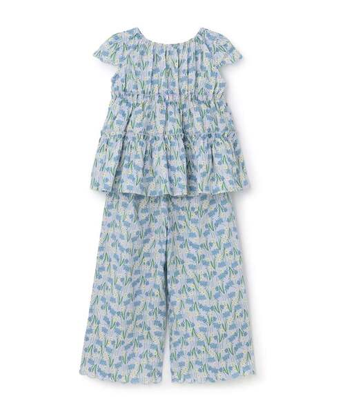 Lycee mine(リセマイン)の「【セットアップ】アソート総柄ティアードブラウス・スカラップパンツセット(セットアップ・キッズ・ブラック/ダークブラウン/サックスブルー/ピンク/ブルー/アイボリー/エメラルド/ブルーグレー・110cm/100cm/120cm/130cm/140cm/150cm)」の17枚目の写真