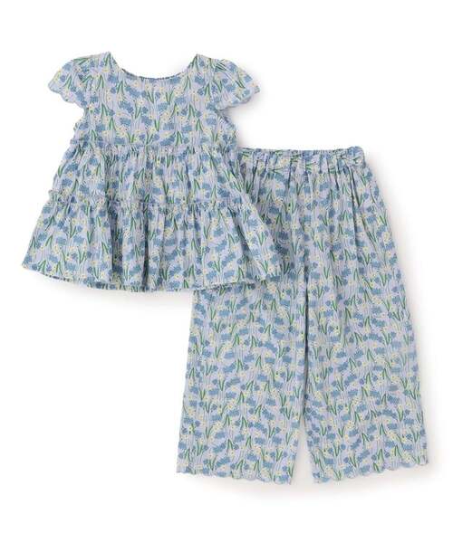 Lycee mine(リセマイン)の「【セットアップ】アソート総柄ティアードブラウス・スカラップパンツセット(セットアップ・キッズ・ブラック/ダークブラウン/サックスブルー/ピンク/ブルー/アイボリー/エメラルド/ブルーグレー・110cm/100cm/120cm/130cm/140cm/150cm)」の18枚目の写真