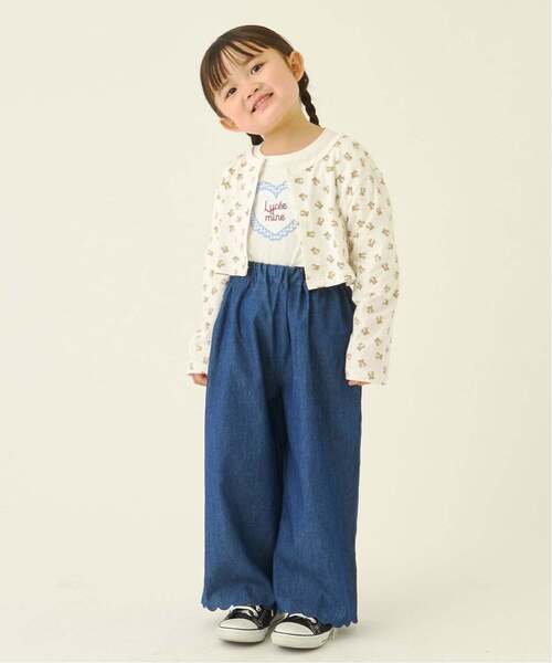 Lycee mine(リセマイン)の「【セットアップ】アソート総柄ティアードブラウス・スカラップパンツセット【子供服】【キッズ】【女の子】(セットアップ・キッズ・ブラック/ダークブラウン/サックスブルー/ピンク/ブルー/アイボリー/エメラルド/ブルーグレー・110cm/100cm/120cm/130cm/140cm/150cm)」の21枚目の写真