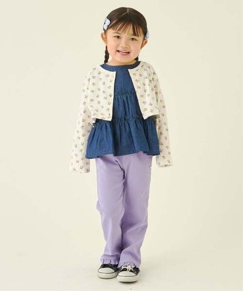 Lycee mine(リセマイン)の「【セットアップ】アソート総柄ティアードブラウス・スカラップパンツセット【子供服】【キッズ】【女の子】(セットアップ・キッズ・ブラック/ダークブラウン/サックスブルー/ピンク/ブルー/アイボリー/エメラルド/ブルーグレー・110cm/100cm/120cm/130cm/140cm/150cm)」の22枚目の写真
