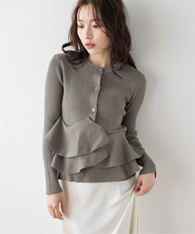 AMELY（エミリー）の「ペプラムリブニットカーディガン（カーディガン/ボレロ）」