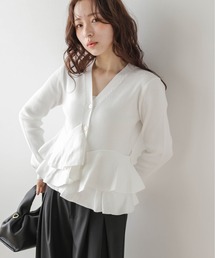 AMELY | ペプラムリブニットカーディガン(カーディガン/ボレロ)