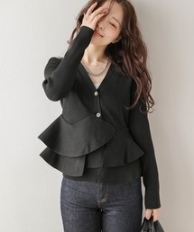 SUGAR BISKET（シュガービスケット）の「ペプラムリブニットカーディガン（カーディガン/ボレロ）」