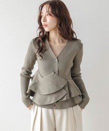 SUGAR BISKET（シュガービスケット）の「ペプラムリブニットカーディガン（カーディガン/ボレロ）」