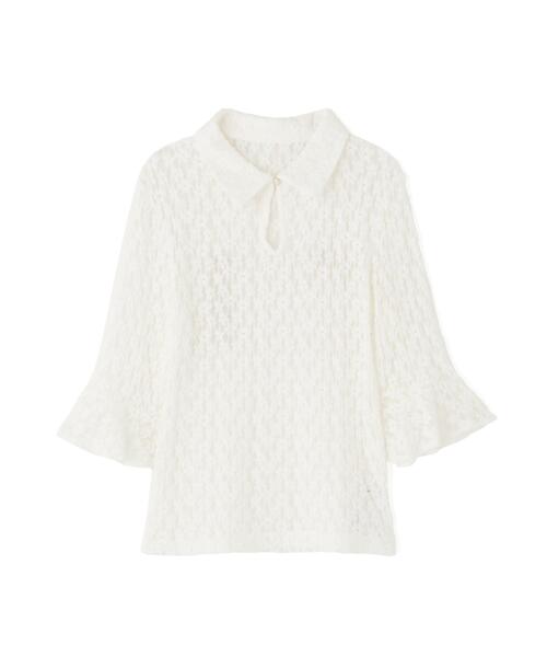 NATURAL BEAUTY BASIC(ナチュラルビューティーベーシック)の「◇シャツカラーレースカットソー(シャツ/ブラウス・レディース・オフホワイト/ブラック・FREE)」の14枚目の写真