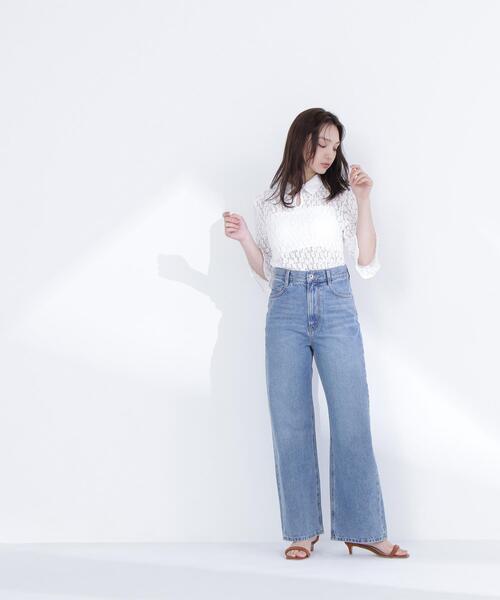 NATURAL BEAUTY BASIC(ナチュラルビューティーベーシック)の「◇シャツカラーレースカットソー(シャツ/ブラウス・レディース・オフホワイト/ブラック・FREE)」の15枚目の写真