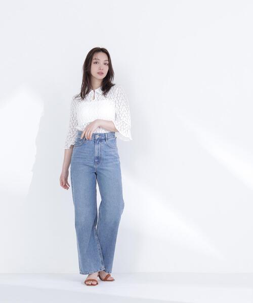 NATURAL BEAUTY BASIC(ナチュラルビューティーベーシック)の「◇シャツカラーレースカットソー(シャツ/ブラウス・レディース・オフホワイト/ブラック・FREE)」の21枚目の写真