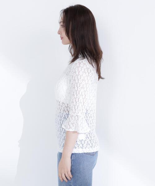 NATURAL BEAUTY BASIC(ナチュラルビューティーベーシック)の「◇シャツカラーレースカットソー(シャツ/ブラウス・レディース・オフホワイト/ブラック・FREE)」の22枚目の写真
