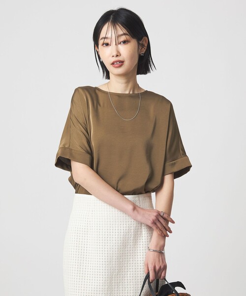 セール】サテン TEE ブラウス（シャツ/ブラウス）｜green label
