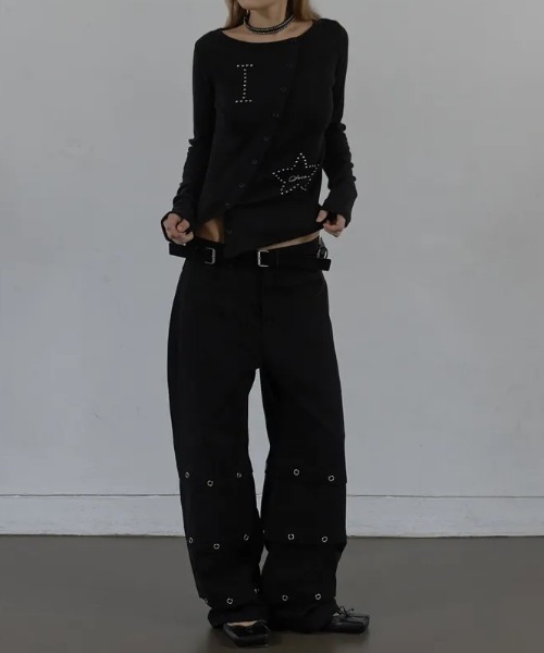 Ada.(エイダ)の「◇SETUPEXE◇ブランド直輸入正規品/ピンタック アイレット パンツ PIN TUCK EYELET PANTS(その他パンツ・レディース・ベージュ/ブラック・M/S)」の3枚目の写真