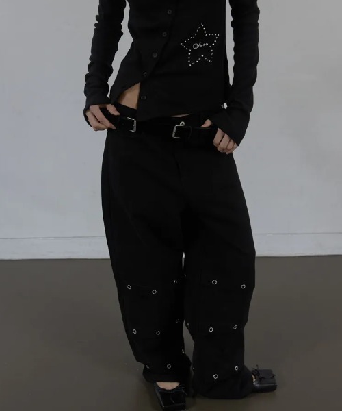 Ada.(エイダ)の「◇SETUPEXE◇ブランド直輸入正規品/ピンタック アイレット パンツ PIN TUCK EYELET PANTS(その他パンツ・レディース・ベージュ/ブラック・M/S)」の8枚目の写真