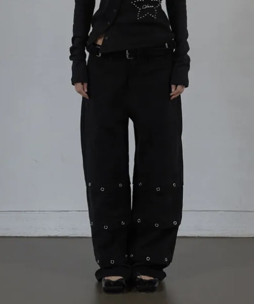 Ada.(エイダ)の「◇SETUPEXE◇ブランド直輸入正規品/ピンタック アイレット パンツ PIN TUCK EYELET PANTS(その他パンツ・レディース・ベージュ/ブラック・M/S)」の5枚目の写真