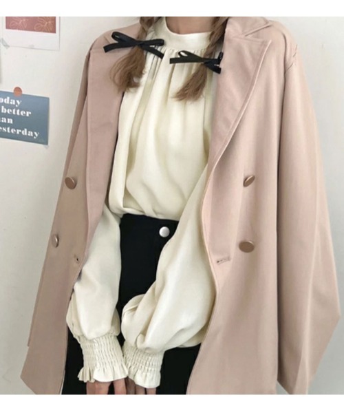 SallyLunn(サリーラン)の「シャーリングスリーブギャザーブラウス(シャツ/ブラウス・レディース・パープル/ベージュ/ホワイト/ブラック/ブルー・MEDIUM/LARGE)」の7枚目の写真