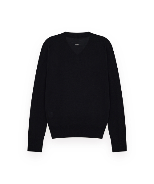 R-4(アールフォー)の「R-0068 / LUX - REFINED SILK V-NECK(BLACK)(ニット/セーター・メンズ・ブラック・MEDIUM/LARGE)」の2枚目の写真