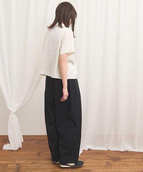 fig Ｌondon（フィグロンドン）の「pure satin shirt（シャツ/ブラウス・レディース・ブラック/ホワイト・FREE）」の17枚目の写真