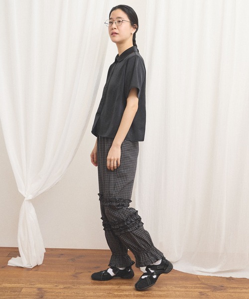 fig Ｌondon（フィグロンドン）の「pure satin shirt（シャツ/ブラウス・レディース・ブラック/ホワイト・FREE）」の20枚目の写真