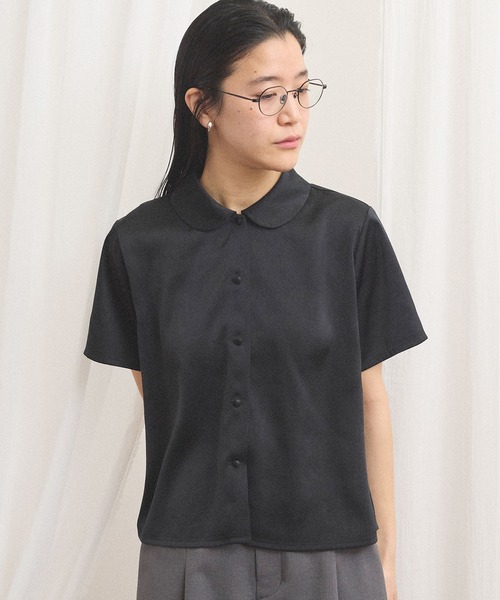 fig Ｌondon（フィグロンドン）の「pure satin shirt（シャツ/ブラウス・レディース・ブラック/ホワイト・FREE）」の11枚目の写真