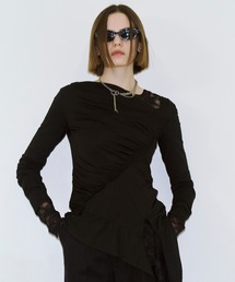 JOSE MOON | GATHER SLOPE TOPS/ギャザースロープトップス(Tシャツ/カットソー)