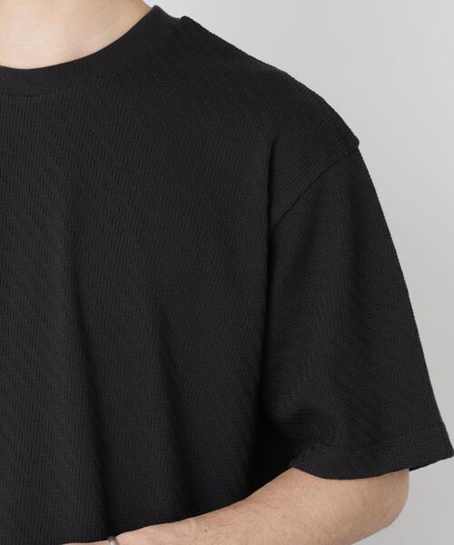 NANO universe(ナノユニバース)の「リンクスジャガードスリーブTシャツ(Tシャツ/カットソー・メンズ・グレー/ブラック/ホワイト・L/M)」の14枚目の写真