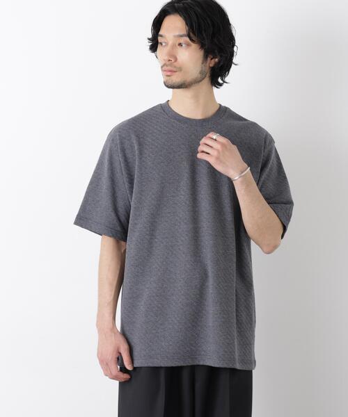 NANO universe(ナノユニバース)の「リンクスジャガードスリーブTシャツ(Tシャツ/カットソー・メンズ・グレー/ブラック/ホワイト・L/M)」の17枚目の写真