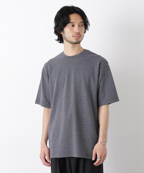NANO universe(ナノユニバース)の「リンクスジャガードスリーブTシャツ(Tシャツ/カットソー・メンズ・グレー/ブラック/ホワイト・L/M)」の18枚目の写真