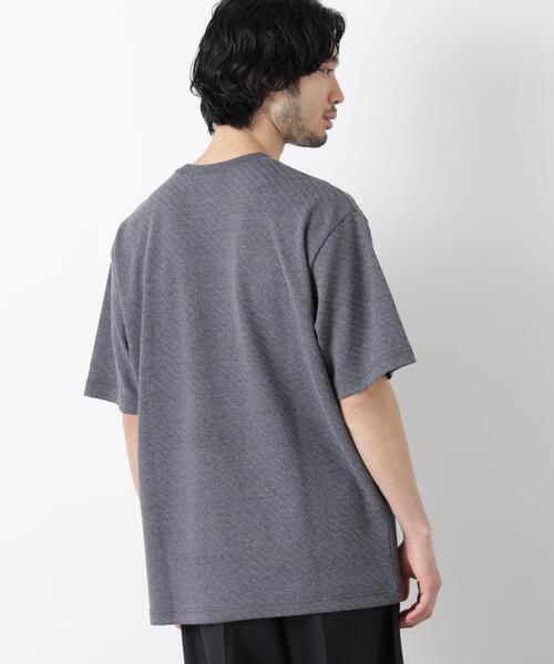 NANO universe(ナノユニバース)の「リンクスジャガードスリーブTシャツ(Tシャツ/カットソー・メンズ・グレー/ブラック/ホワイト・L/M)」の19枚目の写真