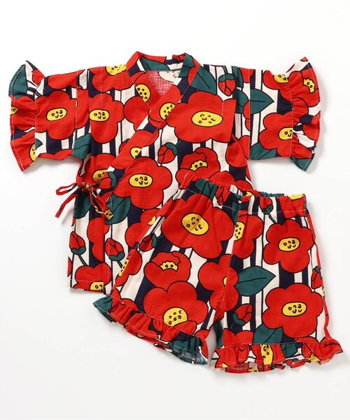 BREEZE(ブリーズ)の「すっぽり着られる GIRLS甚平(浴衣・キッズ・ネイビー/レッド/アイボリー・80/90/100/110/120/130/140)」の10枚目の写真