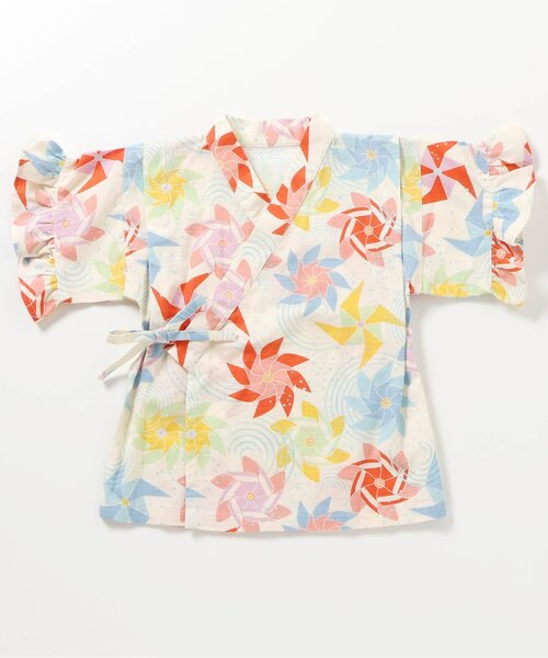 BREEZE(ブリーズ)の「すっぽり着られる GIRLS甚平(浴衣・キッズ・ネイビー/レッド/アイボリー・80/90/100/110/120/130/140)」の9枚目の写真