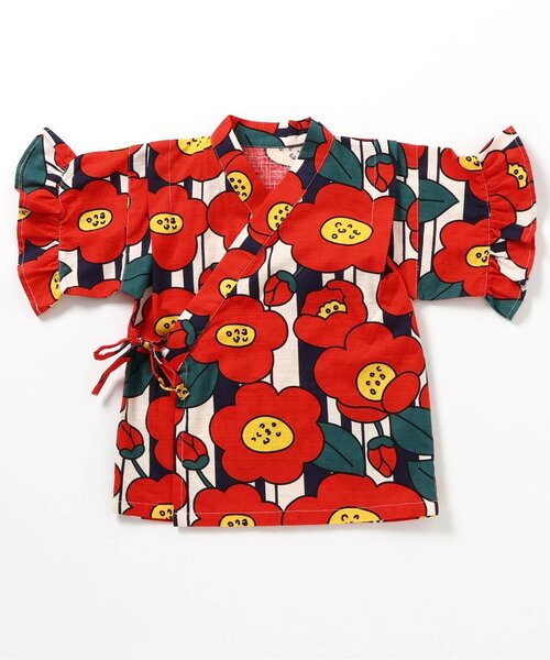 BREEZE(ブリーズ)の「すっぽり着られる GIRLS甚平(浴衣・キッズ・ネイビー/レッド/アイボリー・80/90/100/110/120/130/140)」の7枚目の写真